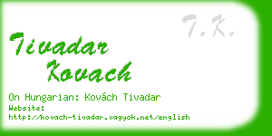 tivadar kovach business card